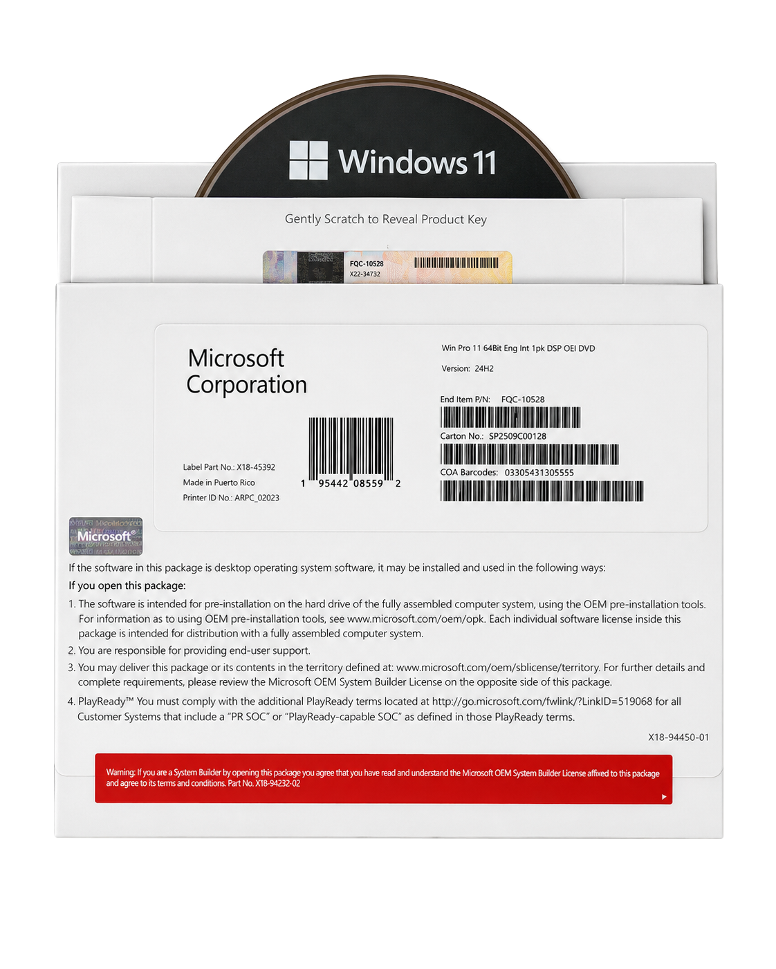 Windows 11 Pro OEI DVD Fullbox chính hãng